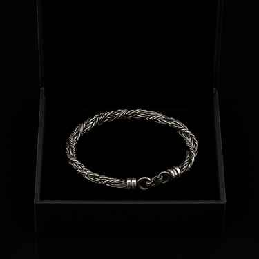 950 Silver Herringbone Bracelet for Men – Classic and Masculine Style